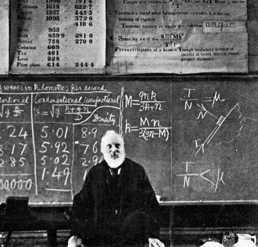 Fotografia de Lord Kelvin em sua última palestra